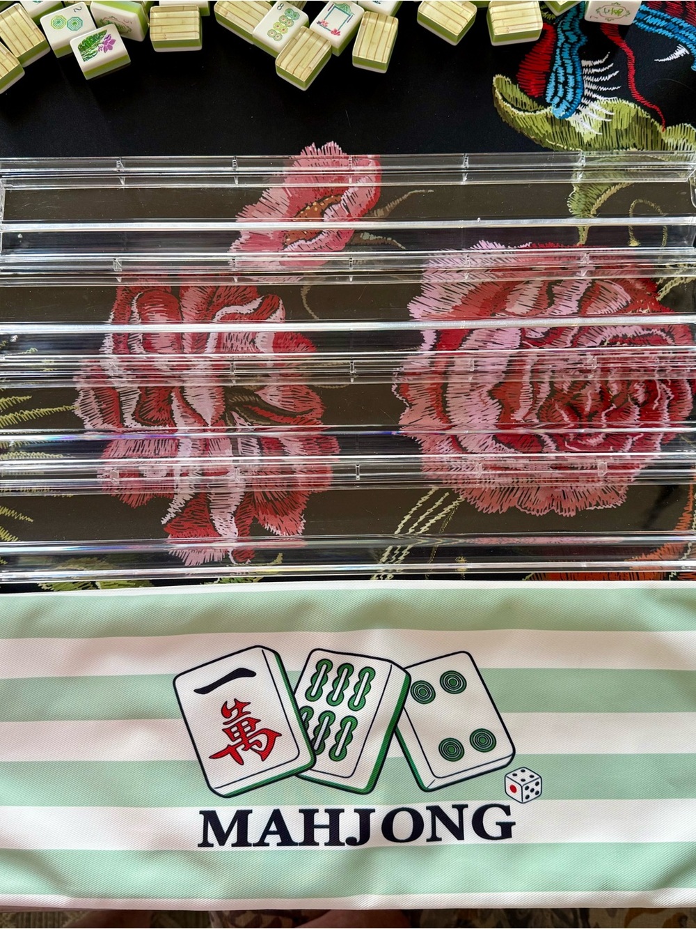 Mahjong Racks Clear Acrylic new set of 4 bag included